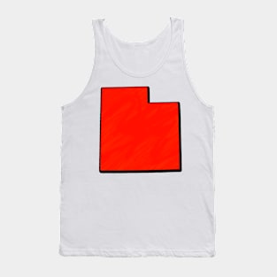 Bright Red Utah Outline Tank Top